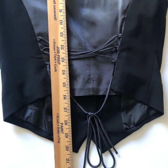 NWOT Black Button Down Vest with String Back Tie SM - Picture 4 of 6